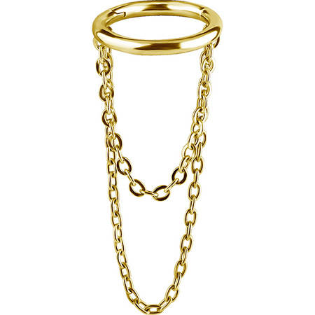 Ring clicker  - gold chain - K-021