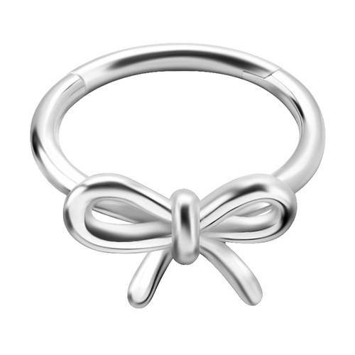 Ring   clicker silver bow - CoCr NF - K-005