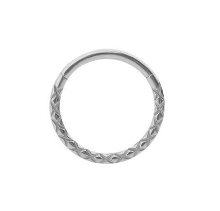 Silver cut titanium clicker ring - TK-062