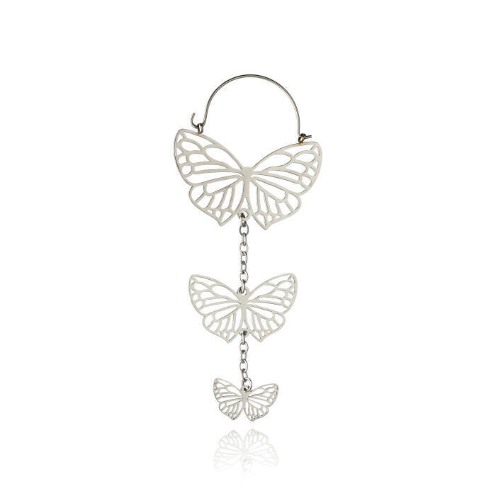 Silver earring with white zirconia - KU-001