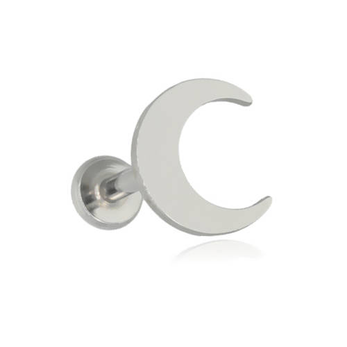 Silver moon labret earring - LGW-005