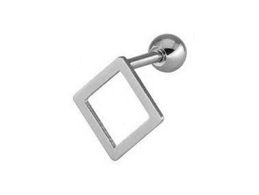 Silver square earring / cartilage earring - CH-023