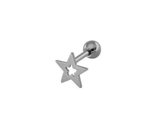 Silver star earring / cartilage earring - CH-034