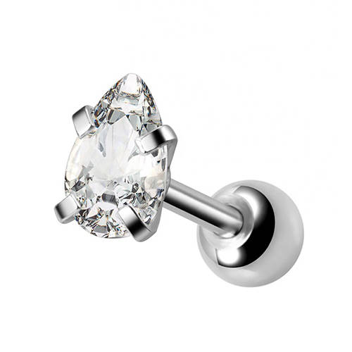 Silver teardrop earring - CH-026
