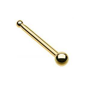 Straight gold nose piercing - NS-001