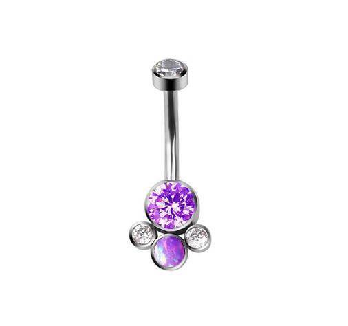 Titanium Belly button ring decorative purple - TPP-013