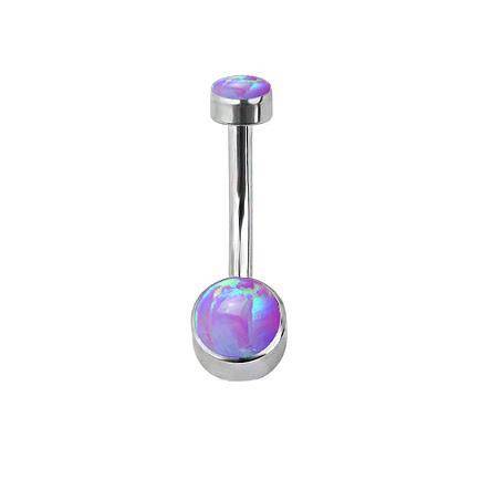 Titanium Belly button ring with opal - TPP-025
