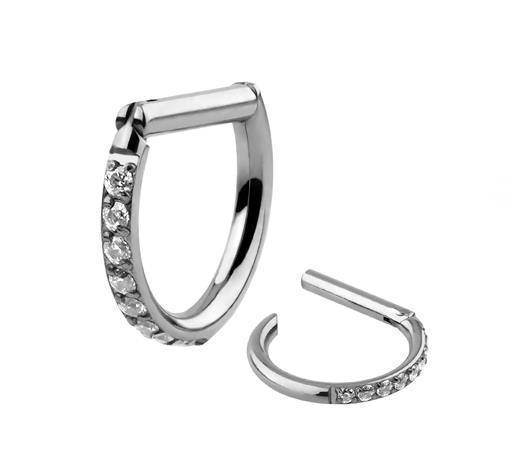 Titanium CLICKER decorative ring of D-RING type - TK-050