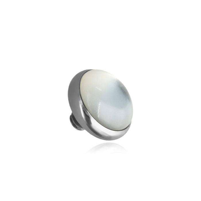 Titanium Dermal Cap with mother-of-pearl - silver - TNA-014