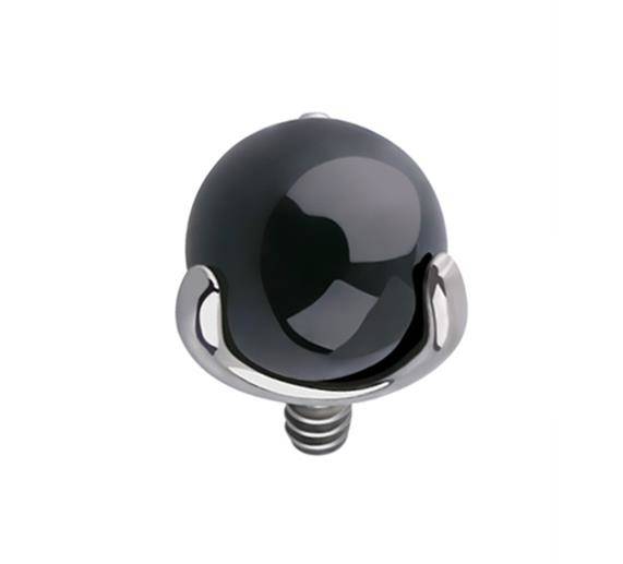 Titanium attachment for pins - black agate - TNA-046