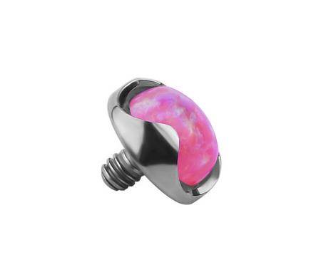 Titanium attachment for pins with pink opal - TNA-024