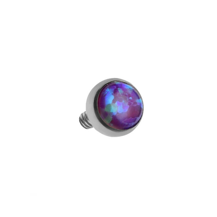 Titanium attachment for pins  with purple opal OP52 - TNA-018