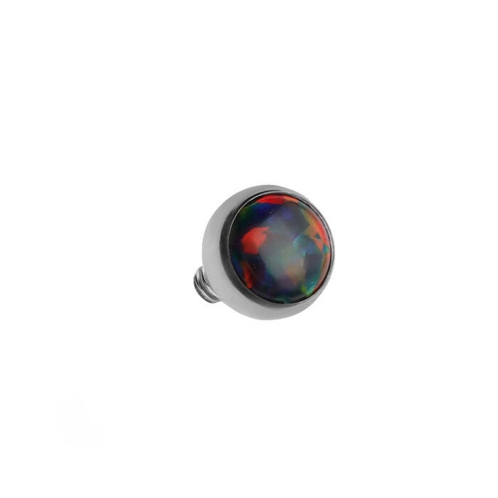 Titanium attachment with black opal OP33 - TNA-018