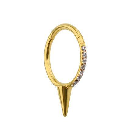 Titanium clicker ring stud gold - TK-063