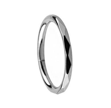 Titanium clicker ring with silver cut - TK-049