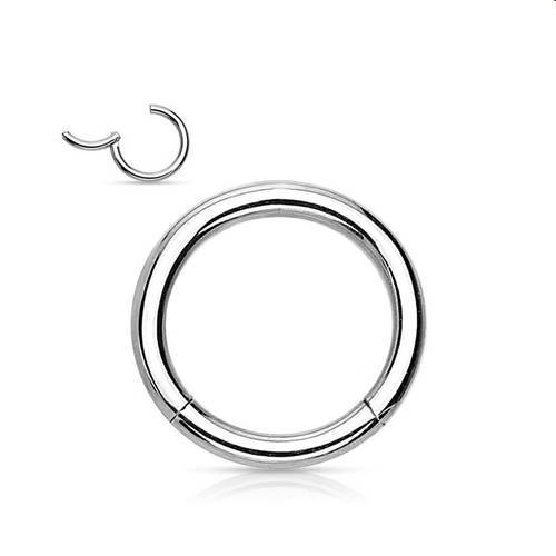 Titanium hoop earring segment CLICKER silver - TK-001
