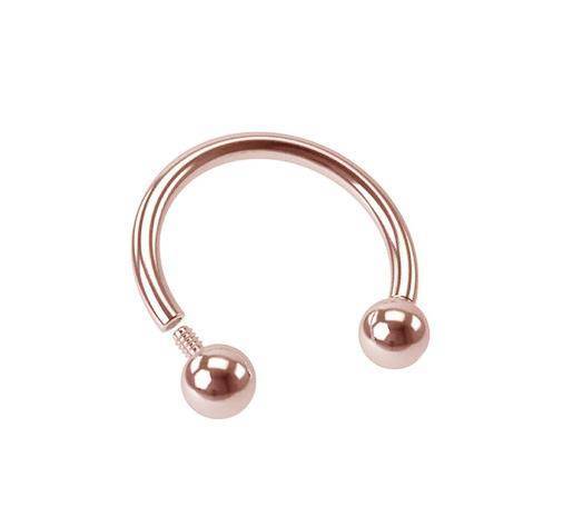Titanium horseshoe pink gold - female thread - TKP-002