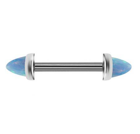Titanium  nipple piercing - opal - TI-008