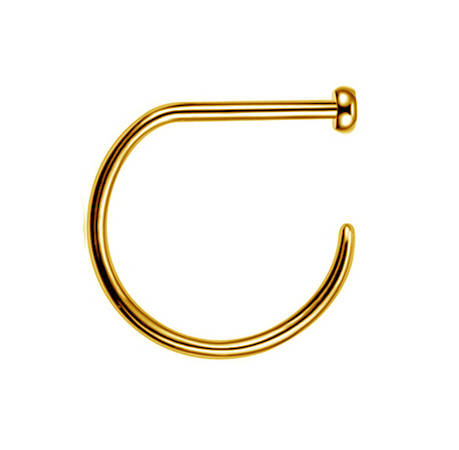 Titanium nose ring D-RING gold - TN-013