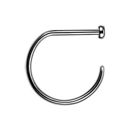 Titanium nose ring D-RING silver - TN-013