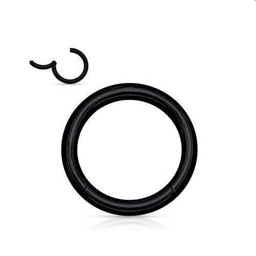 Titanium ring black CLICKER segment - TK-001