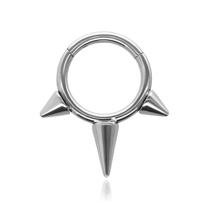 Titanium   ring with CLICKER studs - TK-033