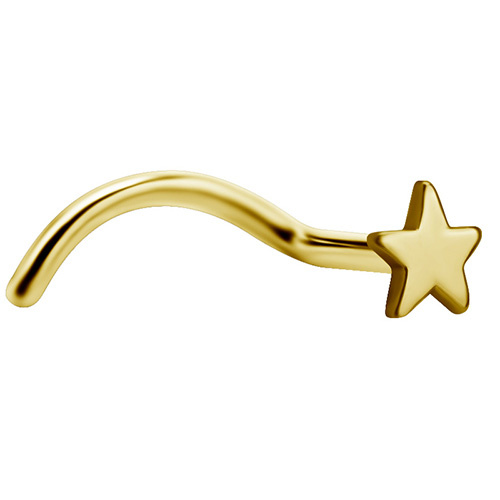 Titanium nasal earring - gold star - TN-020 | CrazyNeedles.pl