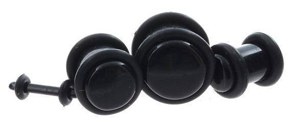 Acrylic plug with o-ring black - PT-006