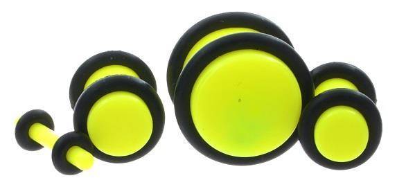 Acrylic plug with o-ring yellow - PT-006