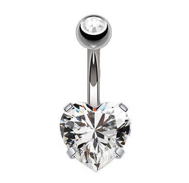 Belly button ring - heart - KP-036