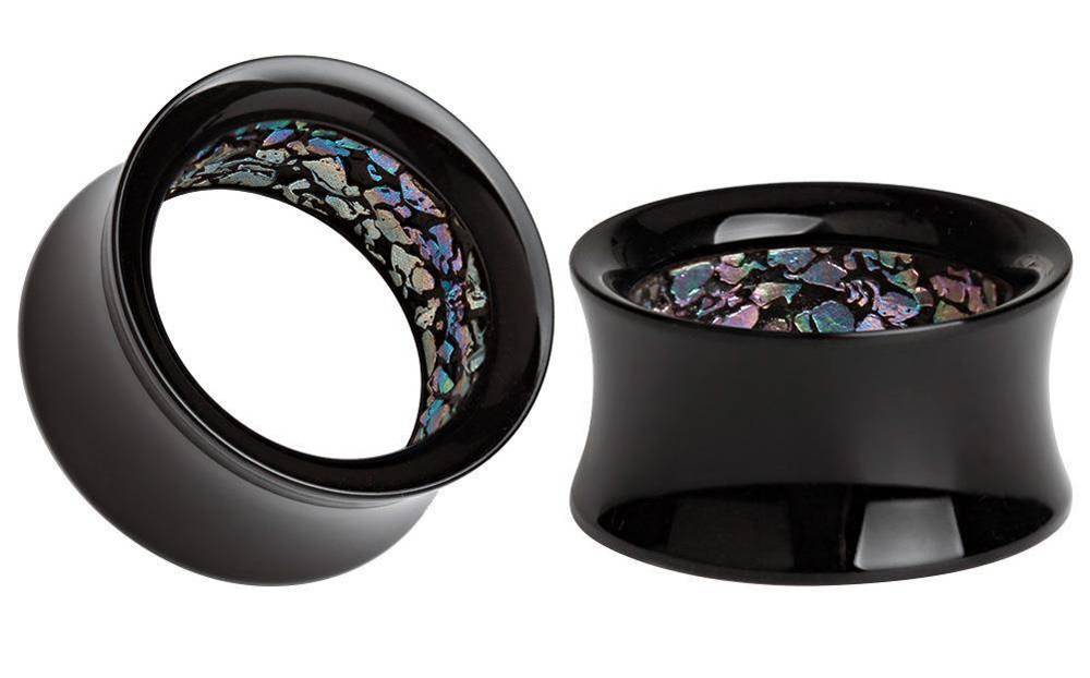 Black acrylic tunnel with decorative center - PT-040