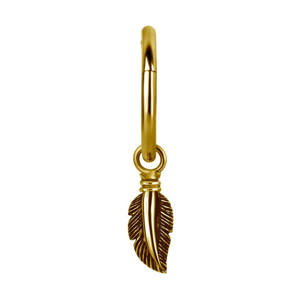 Charms - feather - gold - D-003