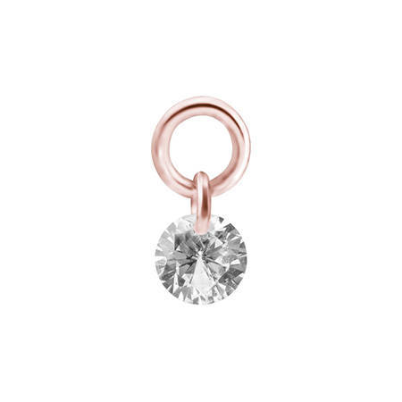 Charms - zirconia - rose gold - D-010