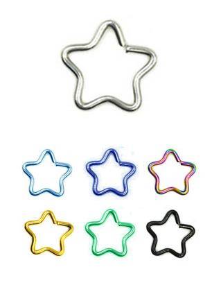 Continuous bifurcated star earring black - CON-003