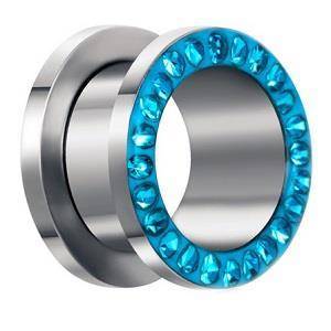 Decorative tunnel with blue front decorated with zircons - PT-007