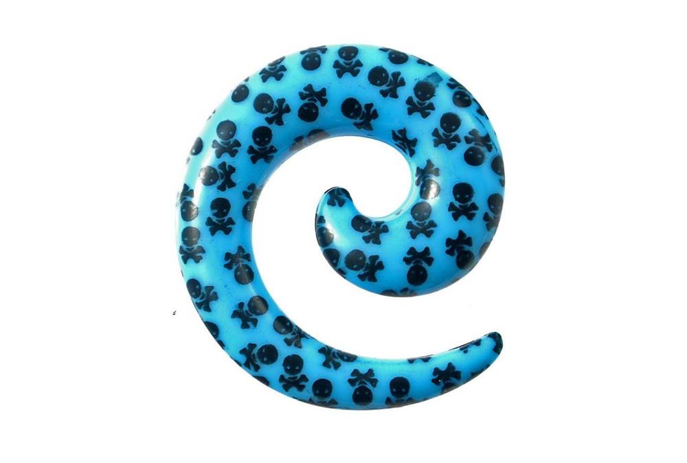 Ear spiral - blue skulls - RS31
