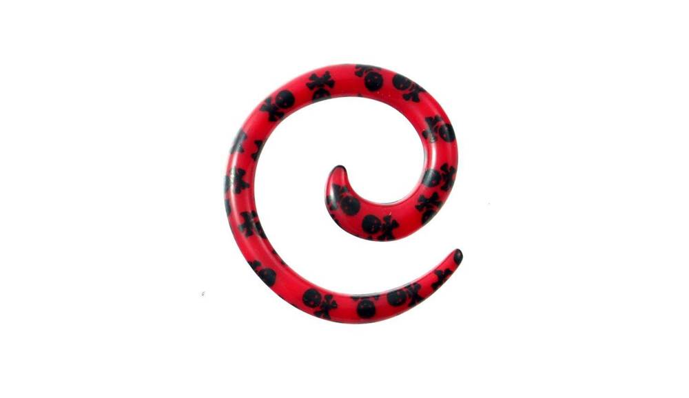 Ear spiral - red skulls - RS18
