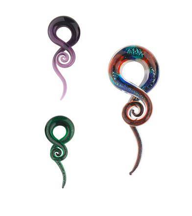 Glass Spiral swan color - right - PT-103