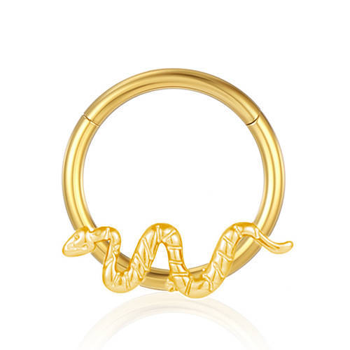 Gold snake clicker ring - K-039