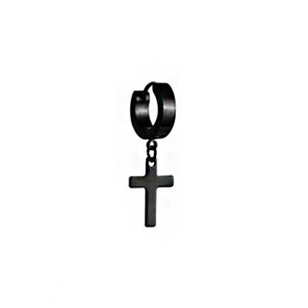 HUGGIE black cross earring - KH-008