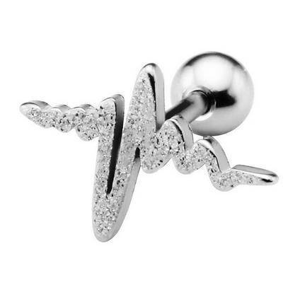 Lifeline cartilage earring silver - CH-043