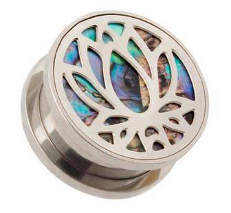 Mandala plug with mother of pearl - PT-052