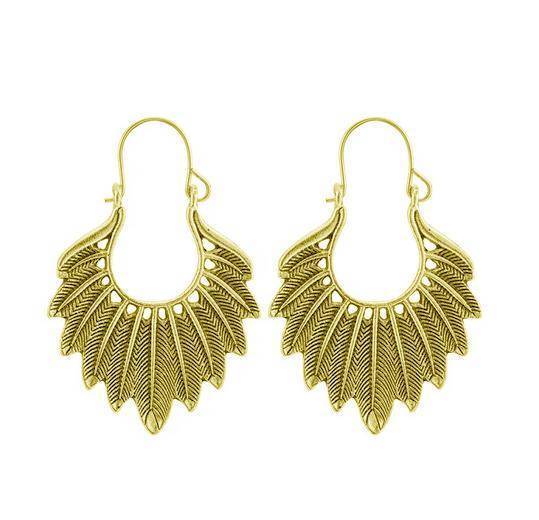 Openwork earrings - gold - KU-050