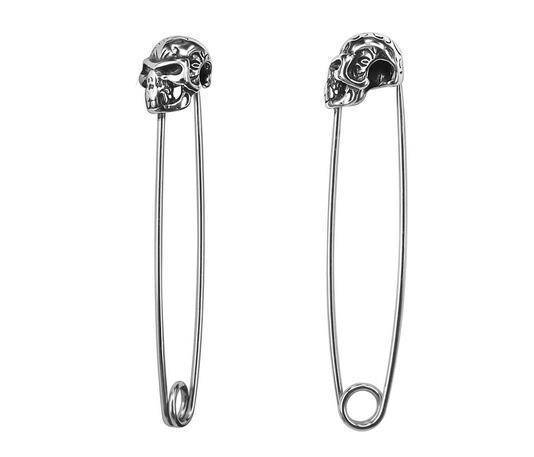 Safety pin with decorative skull - I-002