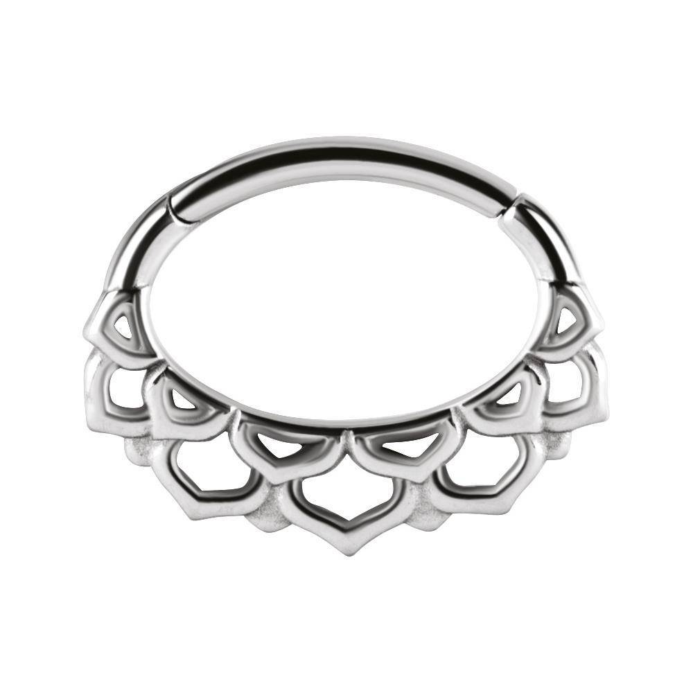 Silver clicker ring - mandala - K-027