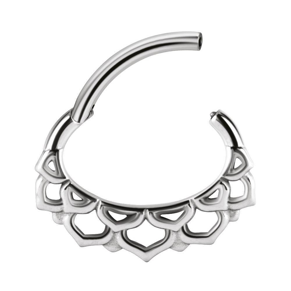 Silver clicker ring - mandala - K-027