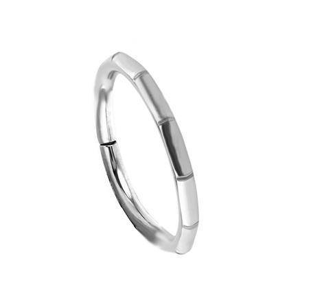 Silver cut titanium clicker ring - TK-061
