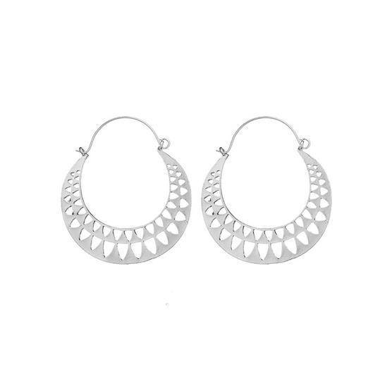 Silver openwork earrings - KU-042
