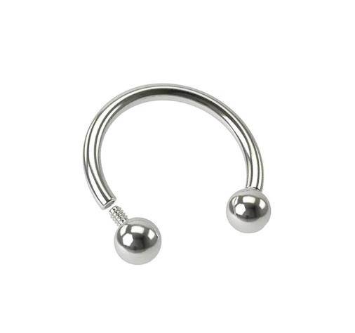 Silver titanium horseshoe - female thread - TKP-002
