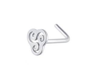 Silver triskelion nose earring - NS-012